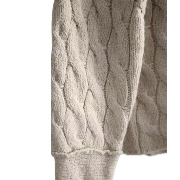 Zara Cream Cable Knit Turtleneck Sweater - Picture 2 of 6